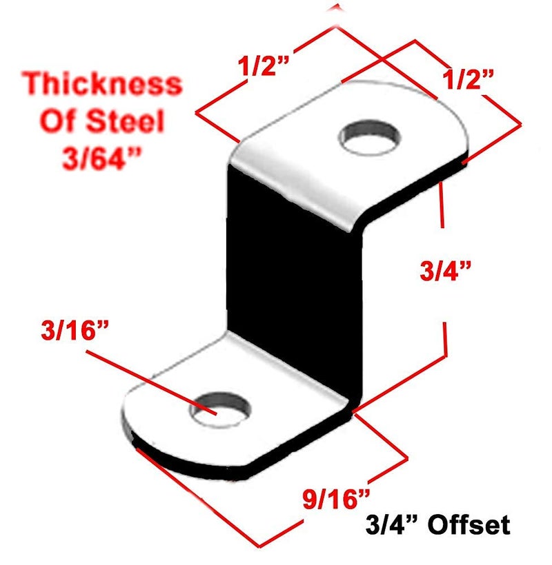 888 Corp 3/4" Canvas Offset Clips Extra Heavy Duty with Screws 20 Pack - Image 2