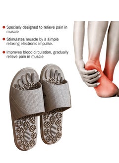 Generic Massage Slippers for Plantar Fasciitis for Men, Acupuncture Slippers Plantar Pain Relief Non-Slip Massage Sandals Men Stress Relief for Bath（Grey）  - Image 2
