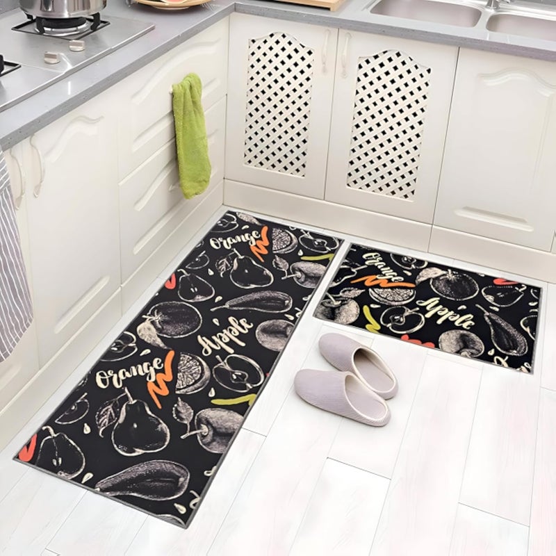 Kitchen Mats Comfortable Easy to Maintain, Set of 2 Non Slip Kitchen Mats, Washable and Dustproof, Removable Sliding Design, Comfortable to Meet Your Kitchen Needs