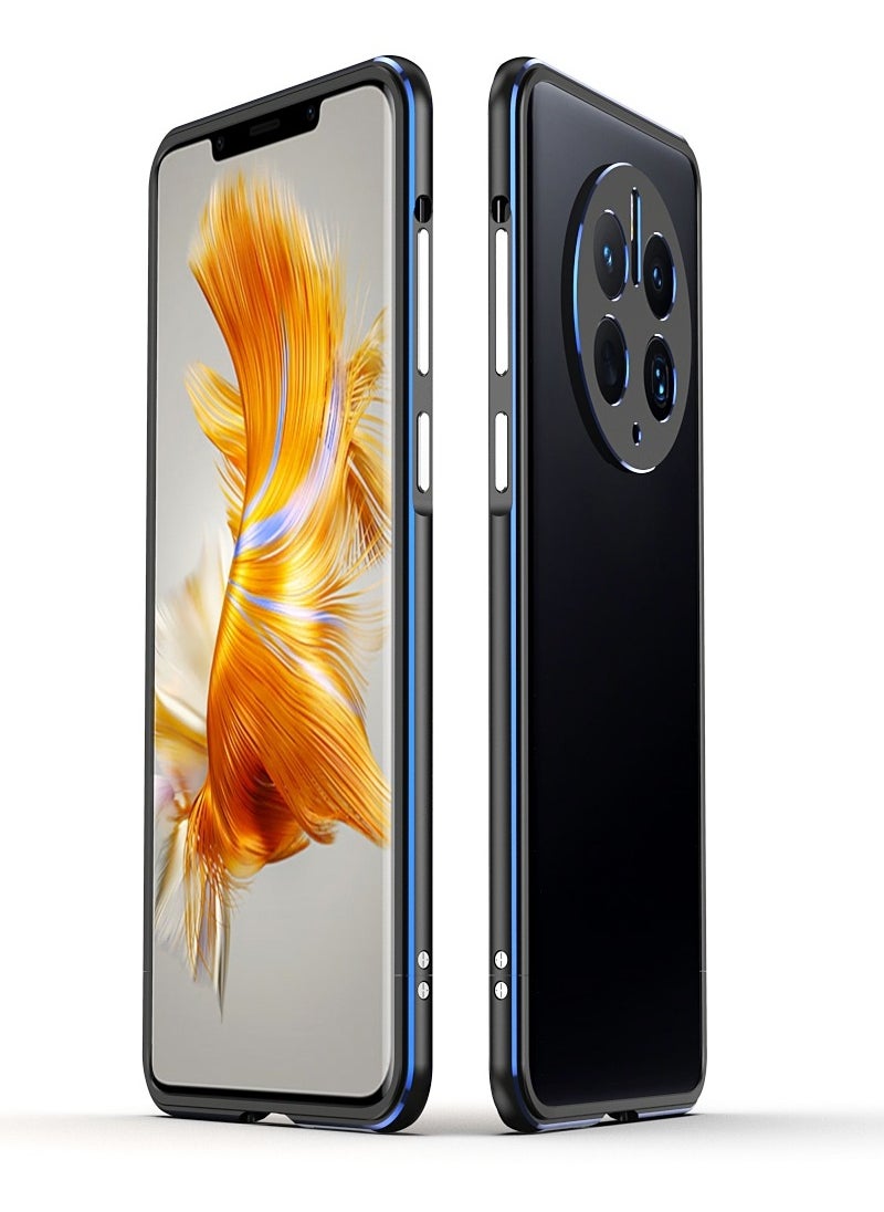 Generic For Huawei Mate 50 Pro LK Aurora Metal Phone Frame with Lens Cover(Black Silver)  - Image 1
