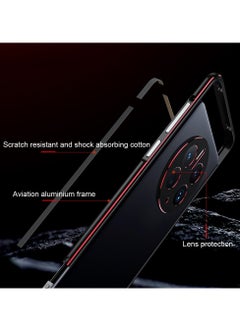 Generic For Huawei Mate 50 Pro LK Aurora Metal Phone Frame with Lens Cover(Black Silver)  - Image 5
