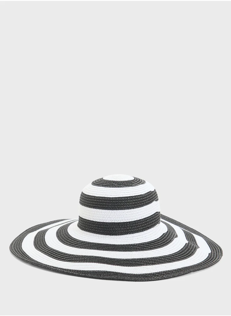 ايلا Striped Wide Brim Hat