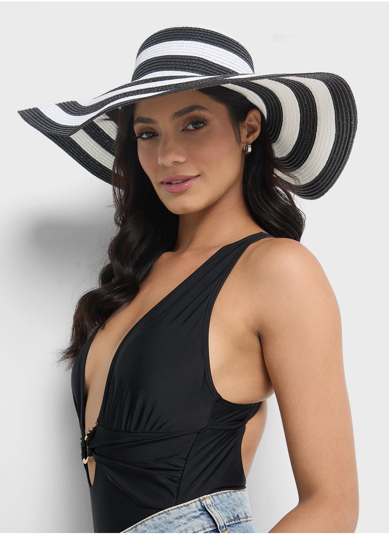 ELLA Striped Wide Brim Hat  - Image 4