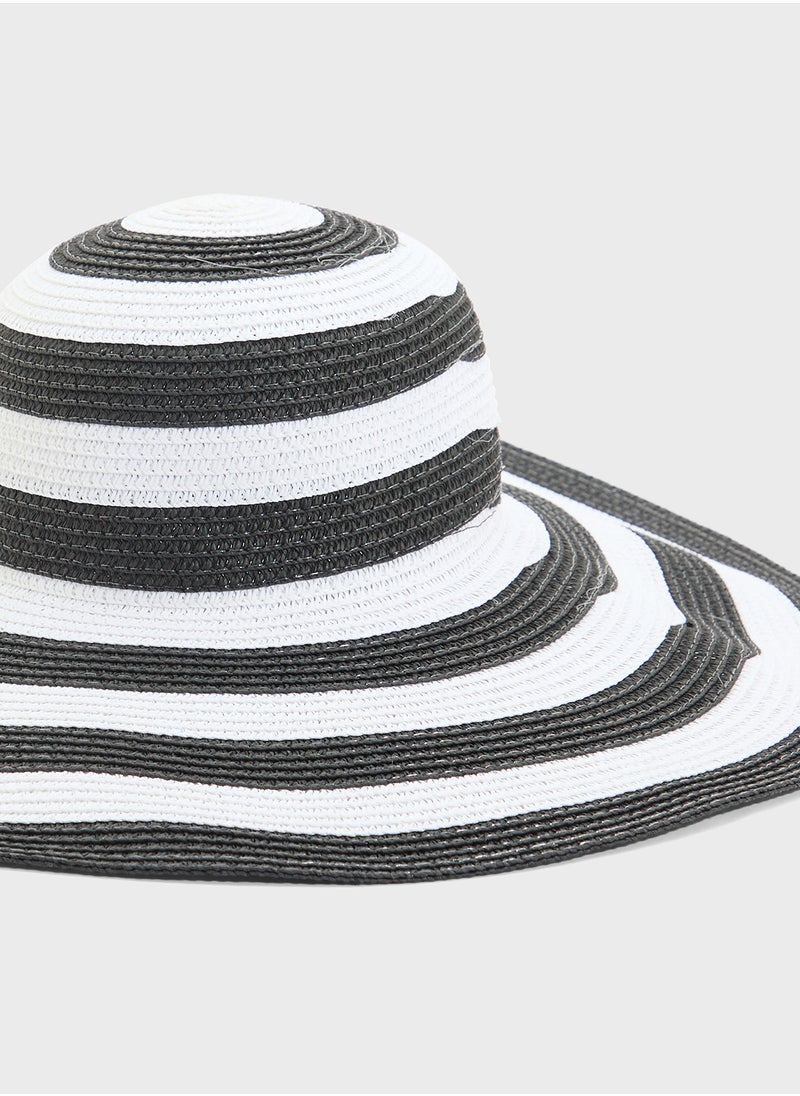ELLA Striped Wide Brim Hat  - Image 3