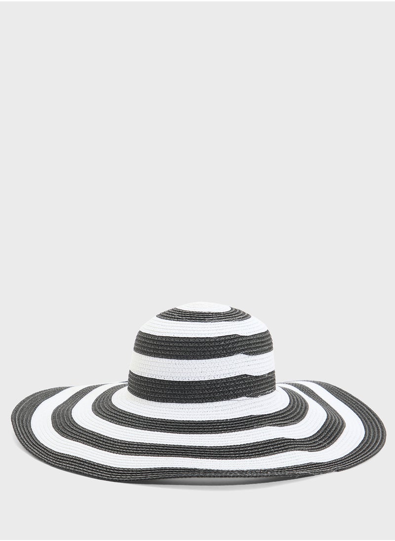 ELLA Striped Wide Brim Hat  - Image 2