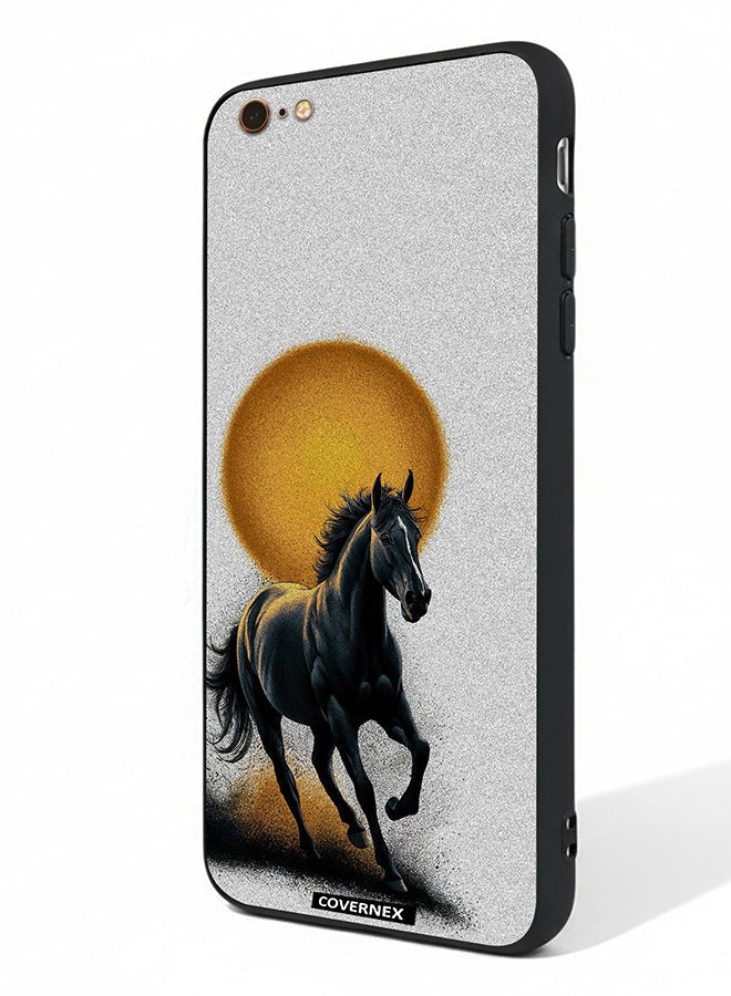 Covernex Apple iPhone 6s Plus Protective Case Cover Printed Featuring Galloping Horse with Sunset Backdrop - Image 1