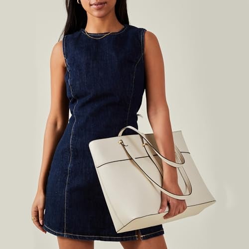 Accessorize London Women's Cream Large Faux Leather Tote Bag I Womens Bag| hand bags for women stylish - Image 2