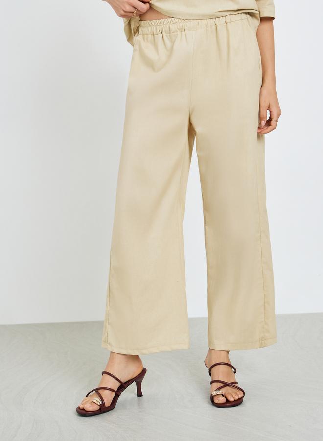 أميرة طقم من بلوزة بطيات وبنطال واسع محتشم - Image 4