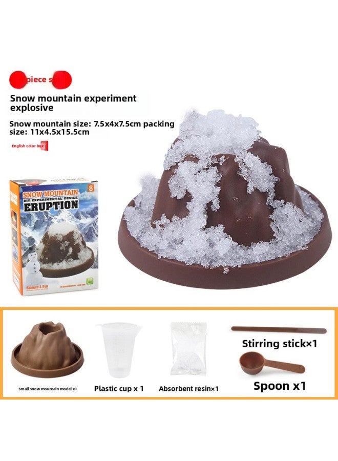 [free Shipping] Children's Science Experiment Toy Suit Student Diy Manual Volcanic Eruption Science Experiment Toy-Specifications:[English Color Box] 5-piece Set-Snow Mountain Blast (with Little Snow Mountain) 91g  - Image 1