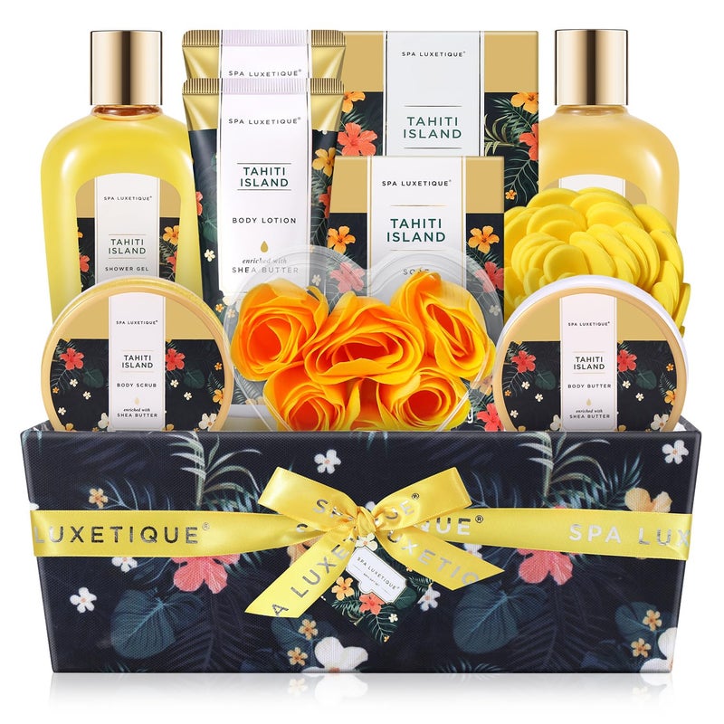 spa luxetique Spa Luxetique Bath Gift Set  12pcs Spa Gift Basket With Bubble Bath Bath Bombs Essential Oil Body Scrub Hand Cream  Perfect for Moms Birthday or Mothers Day