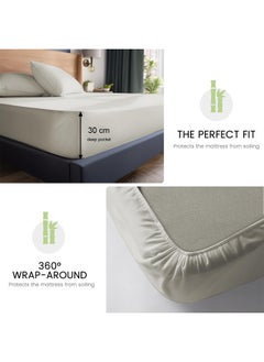 Arabest 4-Piece Breathable Bedding Set - Hypoallergenic Microfiber Bed Sheet & Fitted Sheet with Pillowcases | Solid Gray 230x250cm | Hotel-Grade Bed Linens for Home, Rental & Hospitality Use  - Image 5