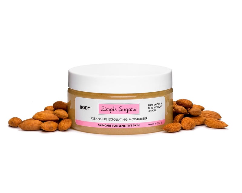Almond Body with Emu Oil Cleansing Exfoliating Moisturizer  Formulated for Sensitive Skin Eczema Dry Skin Psoriasis Keratosis Pilaris