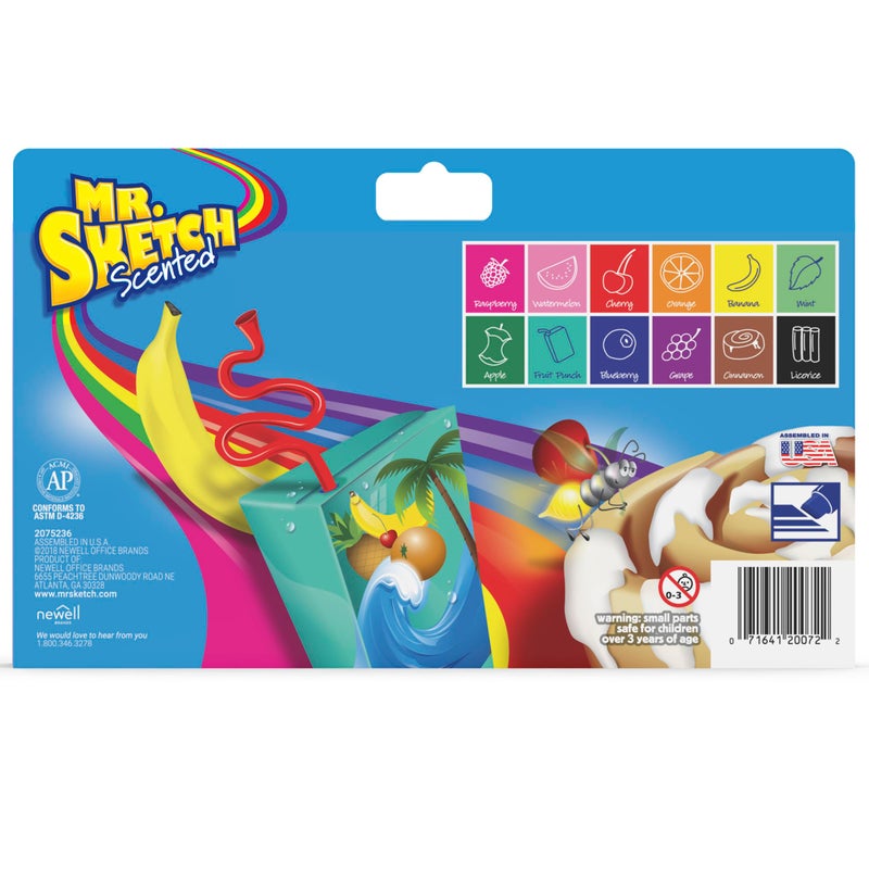 Mr. Sketch Scented Markers, Chisel Tip, Assorted Colors, 12 Count - Image 2