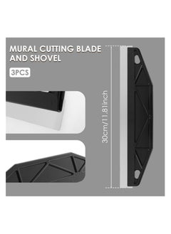 SYOSI 12" Scraper Razor Blades, 3 Pcs Paint Trim Scraper, Stainless Steel Wallpaper Scraper with Comfortable Handle, Multipurpose Paint Trim Blade for Precision Painting Smearing Repairing Wallpaper  - Image 4