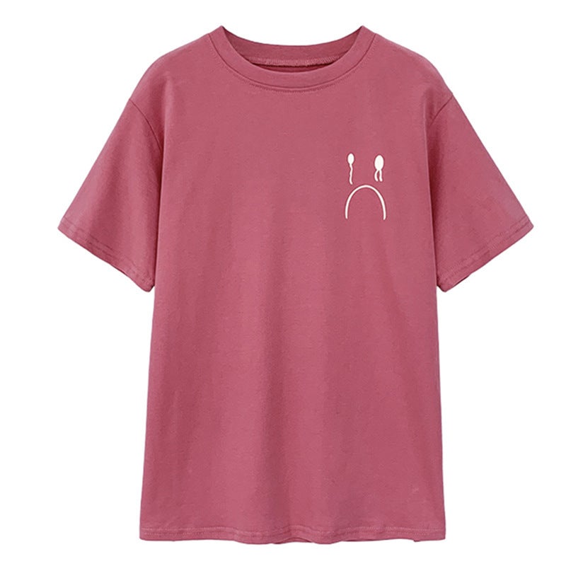 Short-Sleeved T-Shirt for Women 2025 Summer New Korean Style Student Printed Round Neck Top Loose Half-Sleeve T-Shirt Base Shirt - Image 5