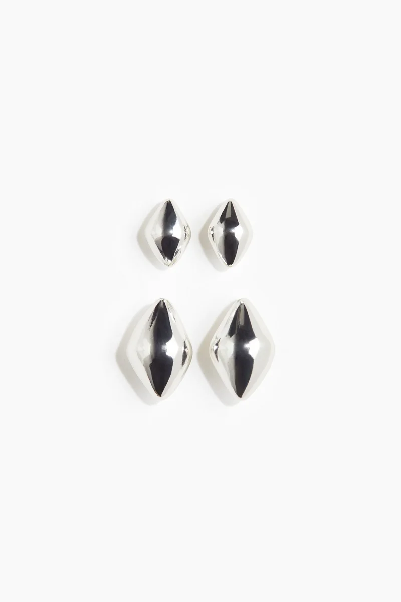H&M 2 Pairs Dome Earrings