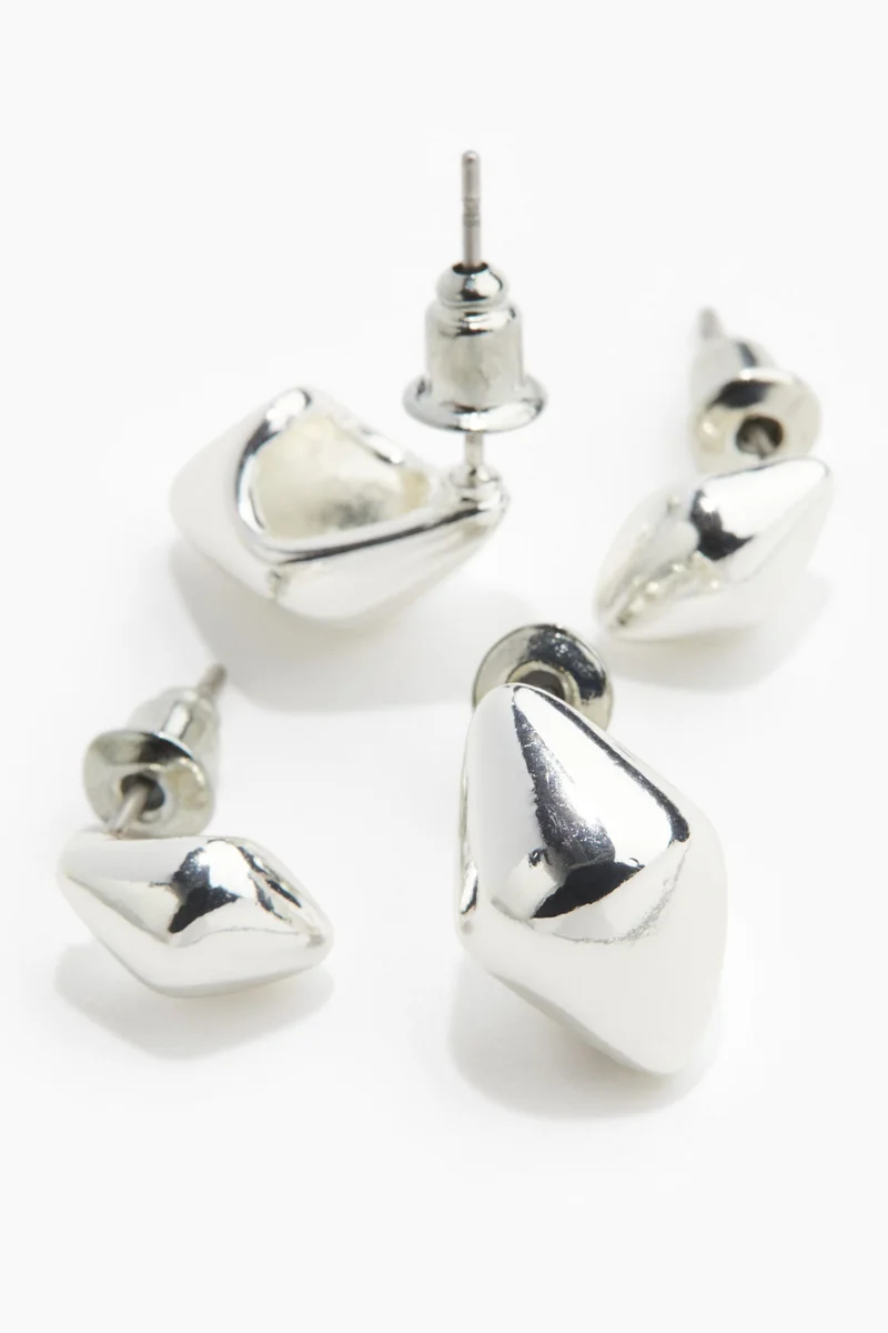 H&M 2 Pairs Dome Earrings