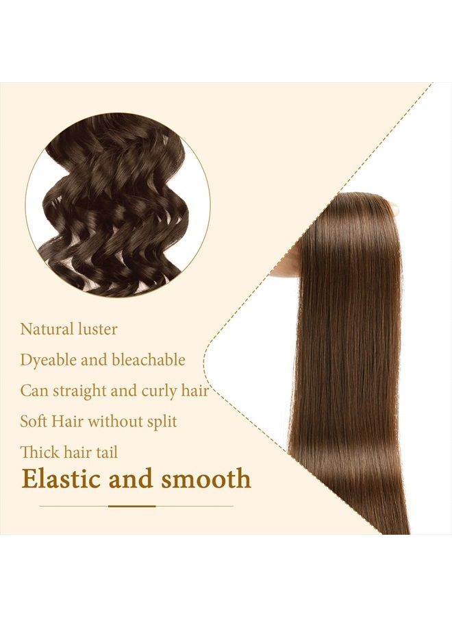 Sunya Tape in Hair Extensions Human Hair 20 inches Silky Straight Remy Human Hair Seamless Skin Weft Tape in Extensions 20 inches #4 Chocolate Brown 50 Gram 20Pcs/Pack Thick Hair - Image 4