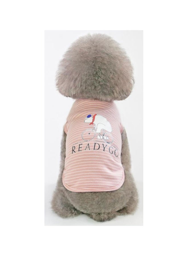 إسكدنيا معطف مخطط ومزين بطيعة عبارة Ready Go وردي/أبيض/أسود - Image 2