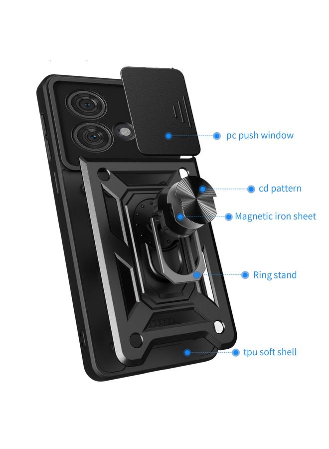 اس-توب جراب لهاتف Motorola Edge 40 Neo 5G بتصميم غطاء كاميرا منزلق من مادة TPU الهجينة لهاتف الكمبيوتر الشخصي - Image 3
