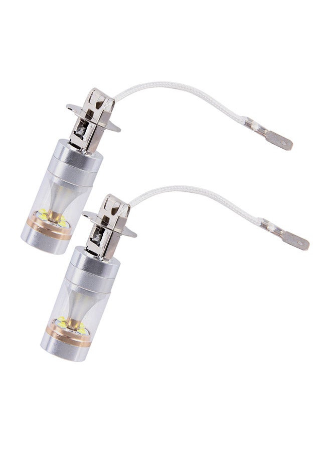 Loquat 2-Piece H3 30W 350 LM 6000K White Light CREE 6 LED Car Fog Light Bulb - Image 1