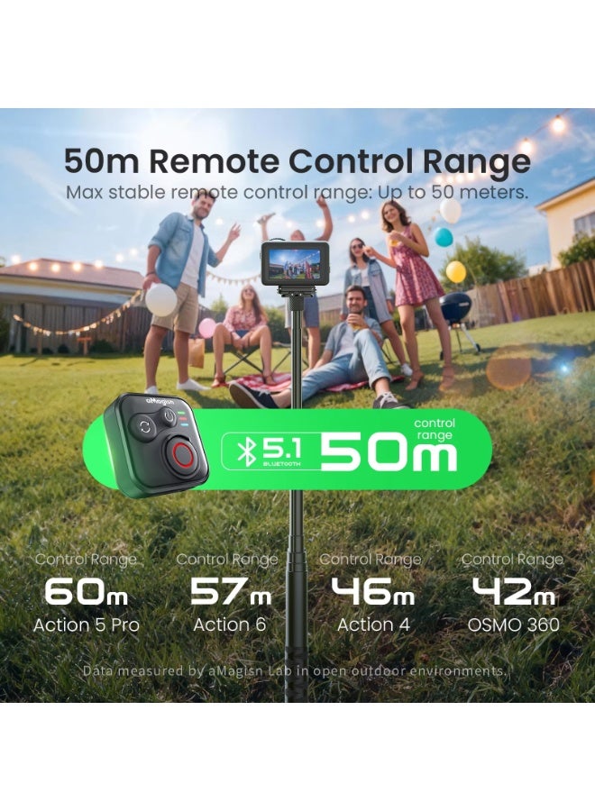 aMagisn 50M Bluetooth Remote Control Camera Shutter, Wireless Remote Controller for DJI OSMO 360, Action 6 / 5 Pro / 4, Action Camera Vlog Shooting Accessory - Image 5