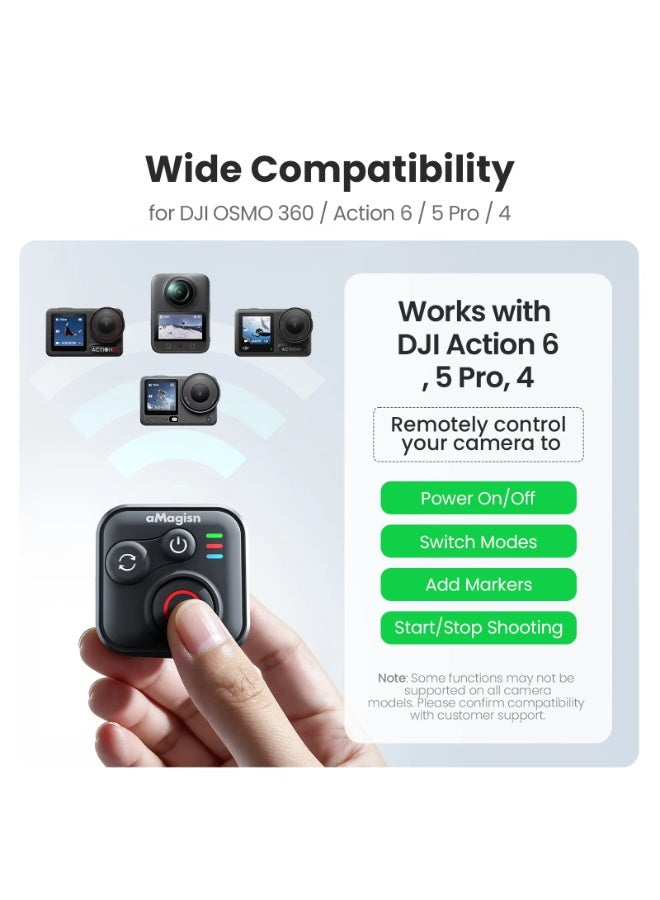 aMagisn 50M Bluetooth Remote Control Camera Shutter, Wireless Remote Controller for DJI OSMO 360, Action 6 / 5 Pro / 4, Action Camera Vlog Shooting Accessory - Image 4