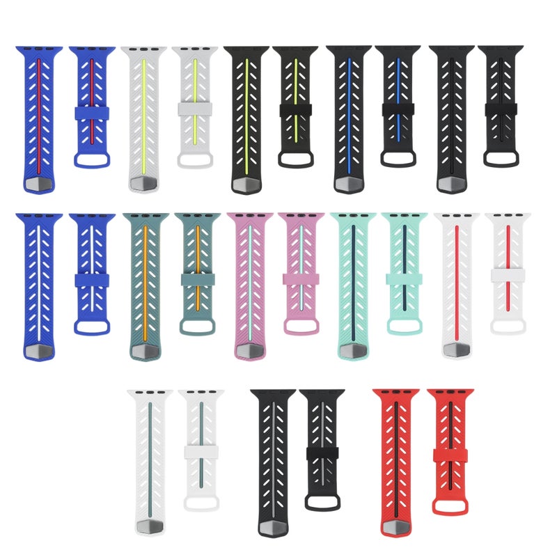 For Apple Watch Ultra 49mm&Watch Ultra 2 49mm / Series 9&8&7 45mm / SE 3&SE 2&6&SE&5&4 44mm / 3&2&1 42mm Silicone Sports Breathable Strap(Red)