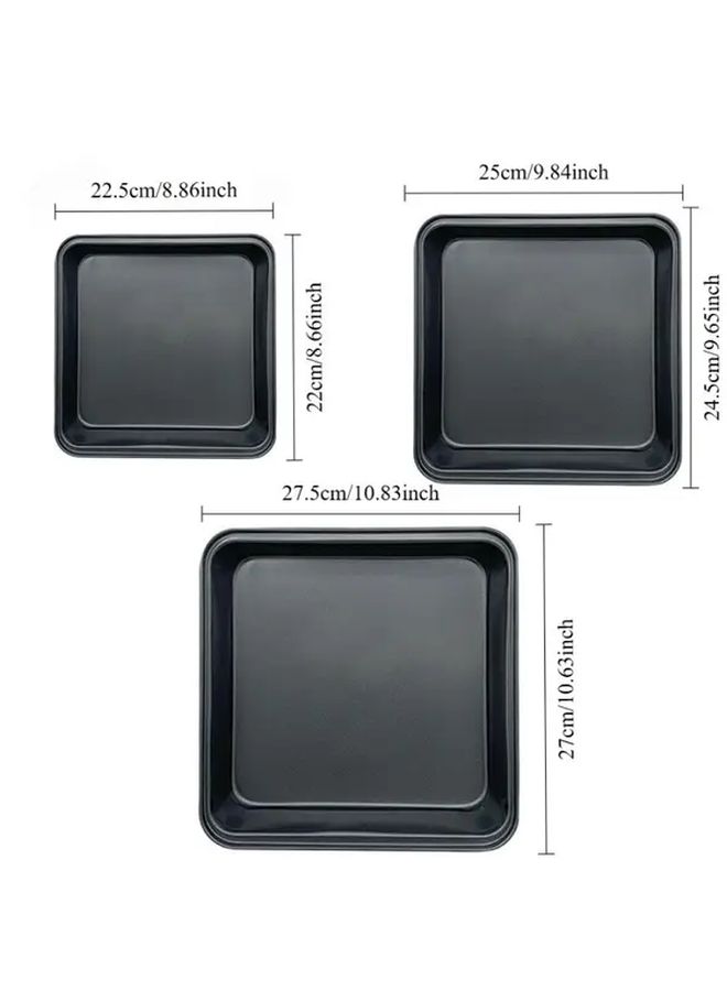 Black Small Square Cake Pan Nonstick Deep Baking Pan Carbon - Image 3
