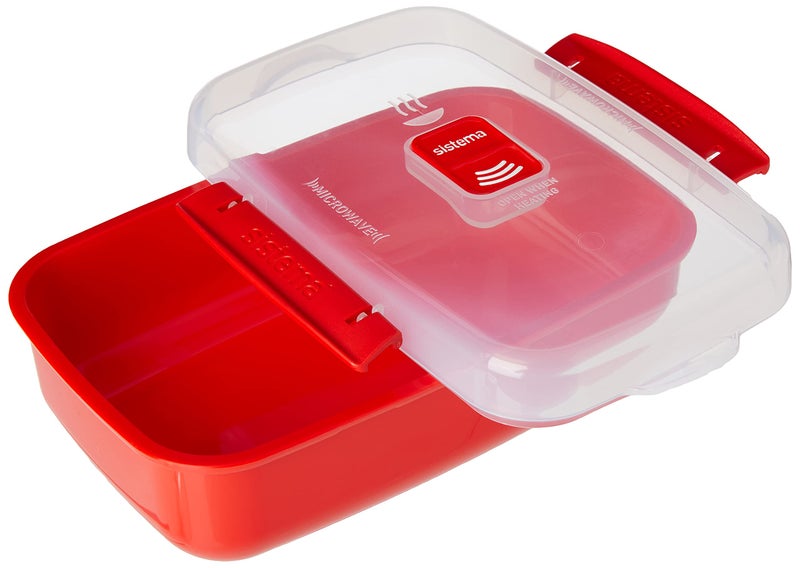 Sistema Microwave Food Storage Containers with Steam Release Vent, Dishwasher Safe Red - Image 4