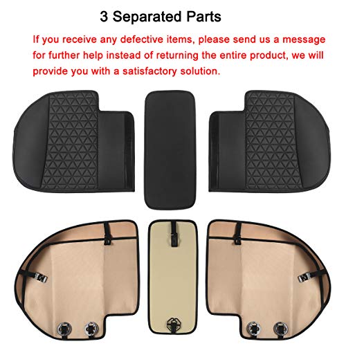 Black Panther Luxury PU Leather Rear Car Seat Cover Adjustable Length (49-55'') Back Seat Protector Fits 90% Vehicles (Sedan SUV Truck), for Seat Bottom Only,Triangle Quilting Design,Wine Red - Image 4