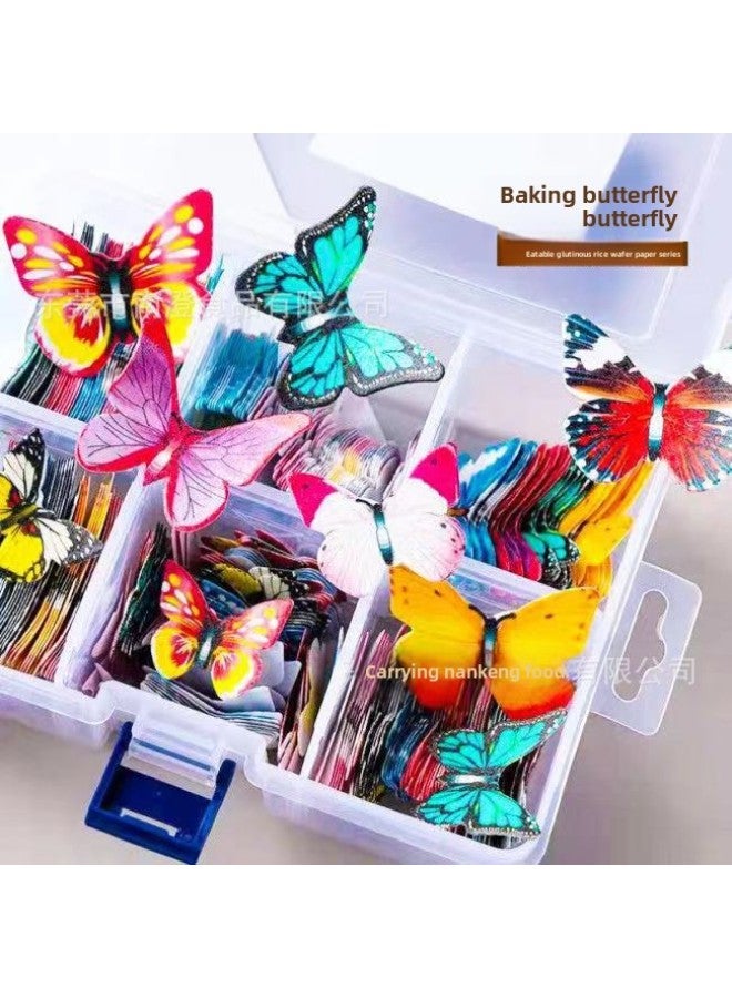 Cross-border Hot-selling Edible Glutinous Rice Paper erfly Decorations Cold Dishes Desserts Hotel Restaurant Cake Decorations-Specifications:New Flower 36 Pieces Type A - Image 2
