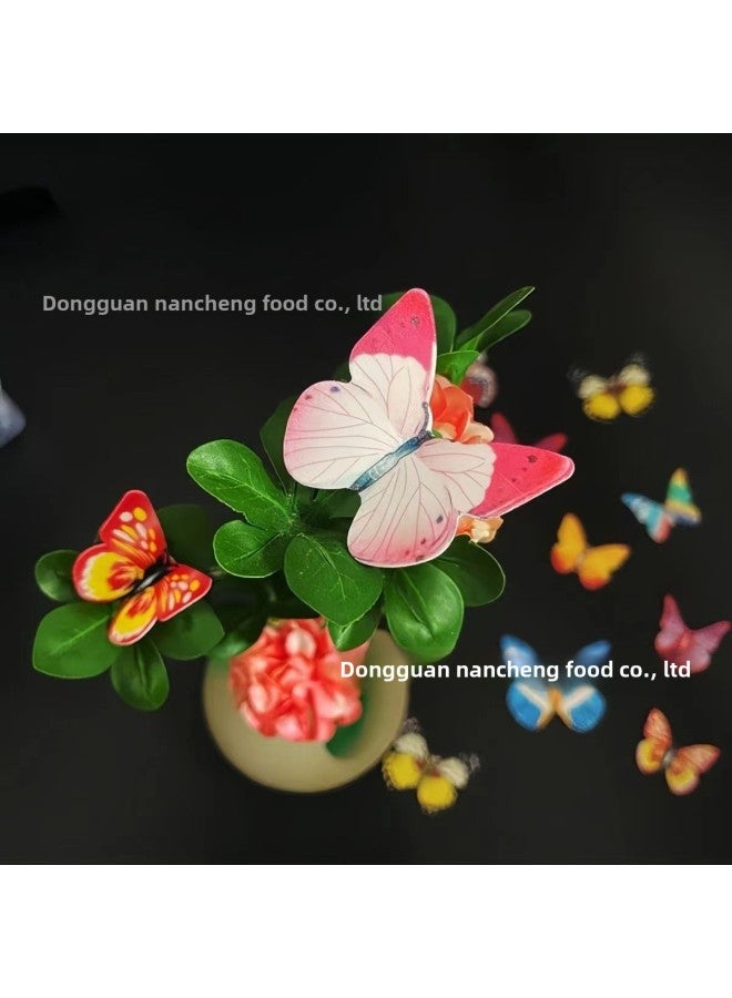 Cross-border Hot-selling Edible Glutinous Rice Paper erfly Decorations Cold Dishes Desserts Hotel Restaurant Cake Decorations-Specifications:New Flower 36 Pieces Type A - Image 5