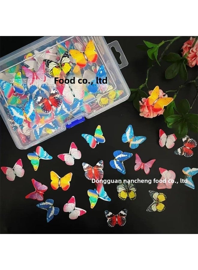 Cross-border Hot-selling Edible Glutinous Rice Paper erfly Decorations Cold Dishes Desserts Hotel Restaurant Cake Decorations-Specifications:New Flower 36 Pieces Type A - Image 3