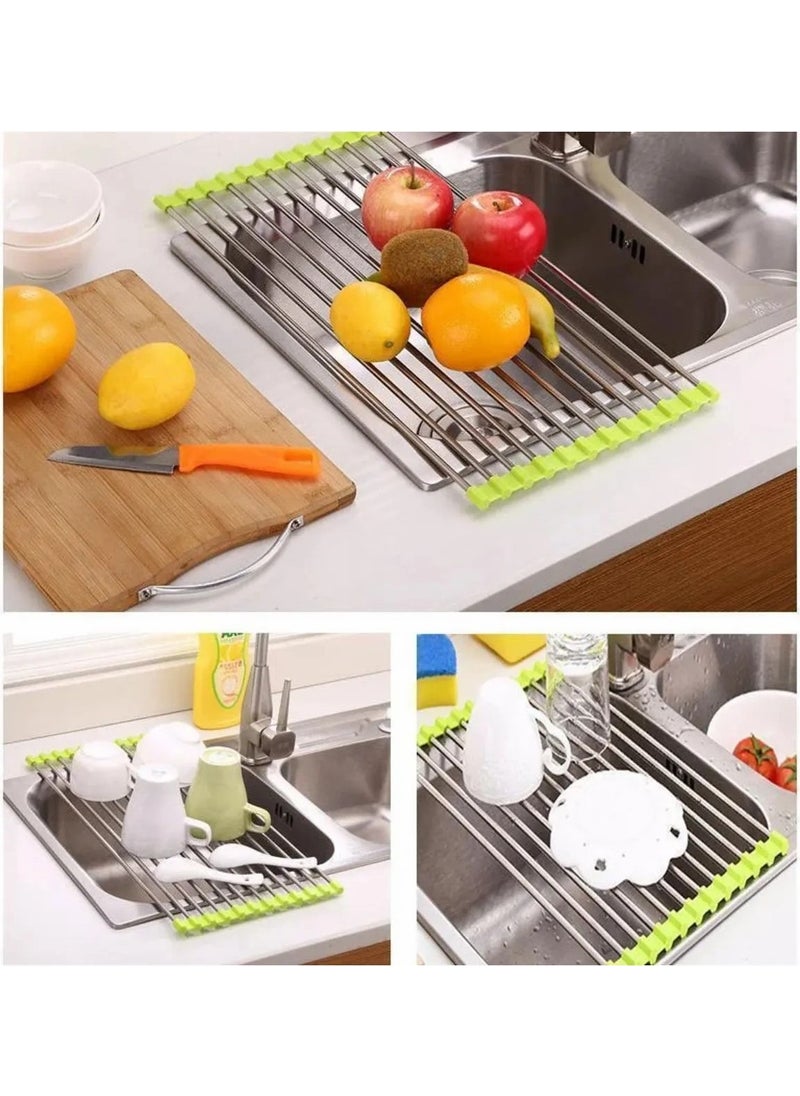Octopus Bazaar Foldable Space Saving Drying Rack and Mega Trivet Stainless Steel Drying Rack 37X23  - Image 1