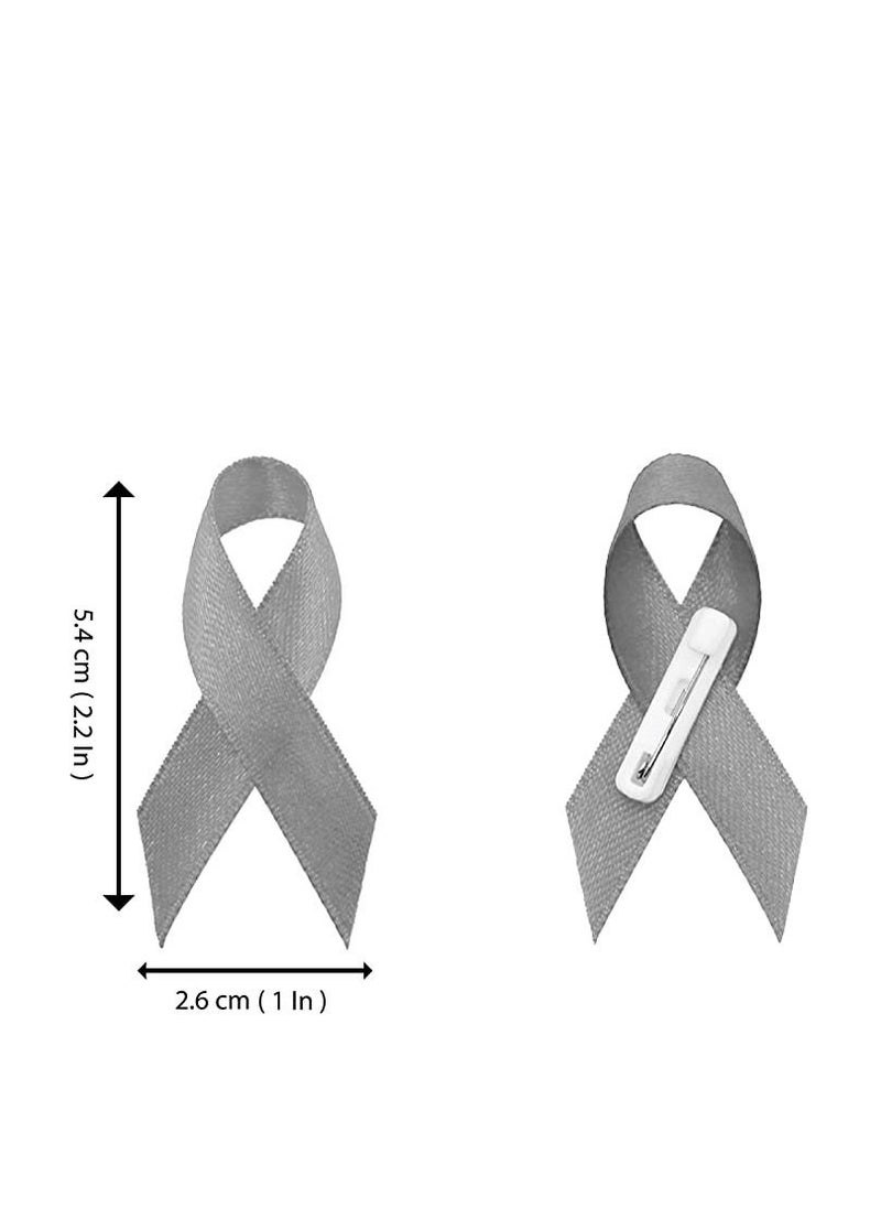 PRINTSHOP4ME Awareness Lapel Pins For Raising Funds,Charity And Awareness Campaigns Ribbon Pins (Grey Brain Cancer Awareness Ribbon)  - Image 2