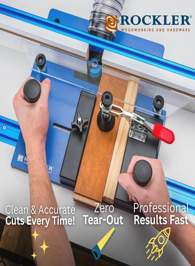 Rockler Rail Coping Sled for Router Table - Round Handle Router Sled for Firm Grip - Toggle Clamp Features Easy, Tool-Free Adjustments - Maximum Workpiece Dimension (5” Wide x 1-1/4”) - Router Jigs - Image 3