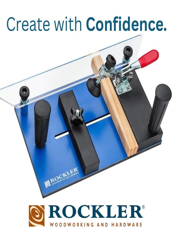 Rockler Rail Coping Sled for Router Table - Round Handle Router Sled for Firm Grip - Toggle Clamp Features Easy, Tool-Free Adjustments - Maximum Workpiece Dimension (5” Wide x 1-1/4”) - Router Jigs - Image 2
