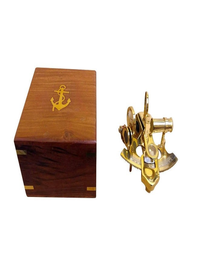Hampton Nautical Scout's Brass Sextant, 4", Brass - Image 1
