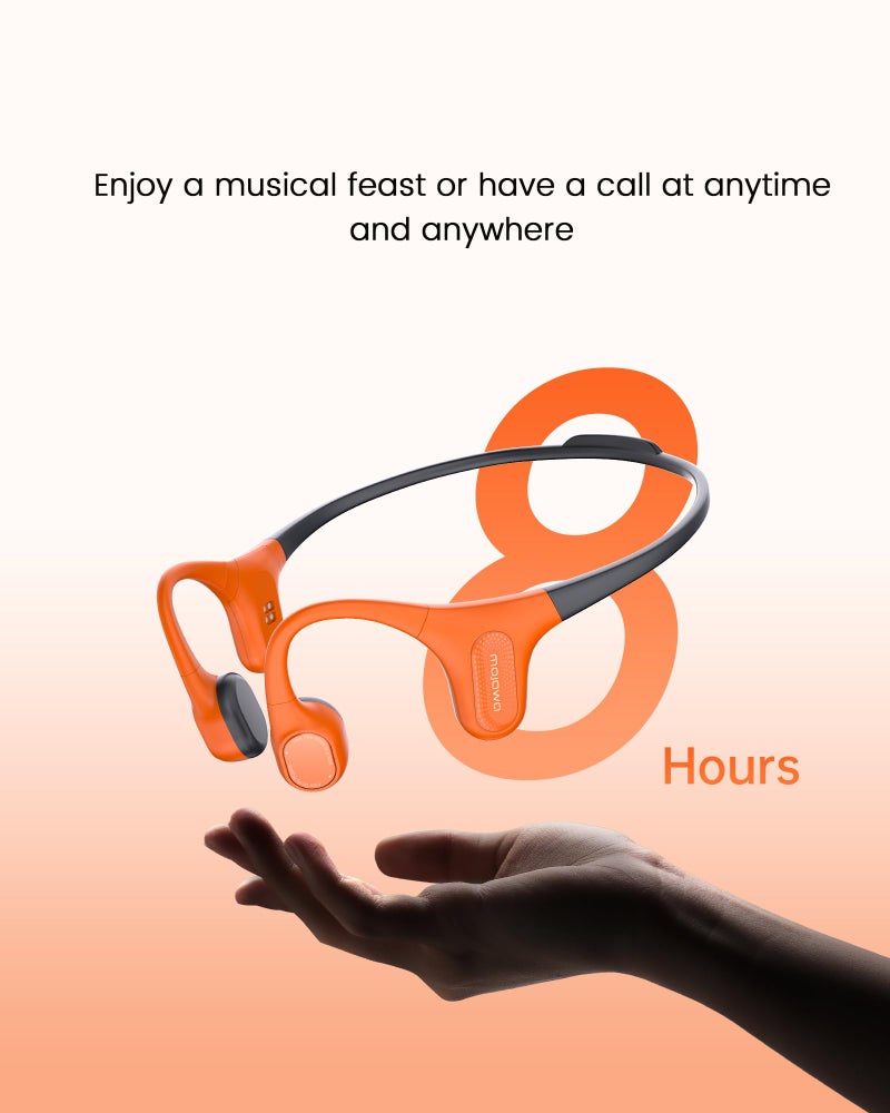 mojawa Aerra Bone Conduction Sport Headphones, IP67 Waterproof Workout Earphones, Open-Ear, Wireless Bluetooth with Mic, Secure and Comfortable for Running and Cycling, Green and Purple - Image 4