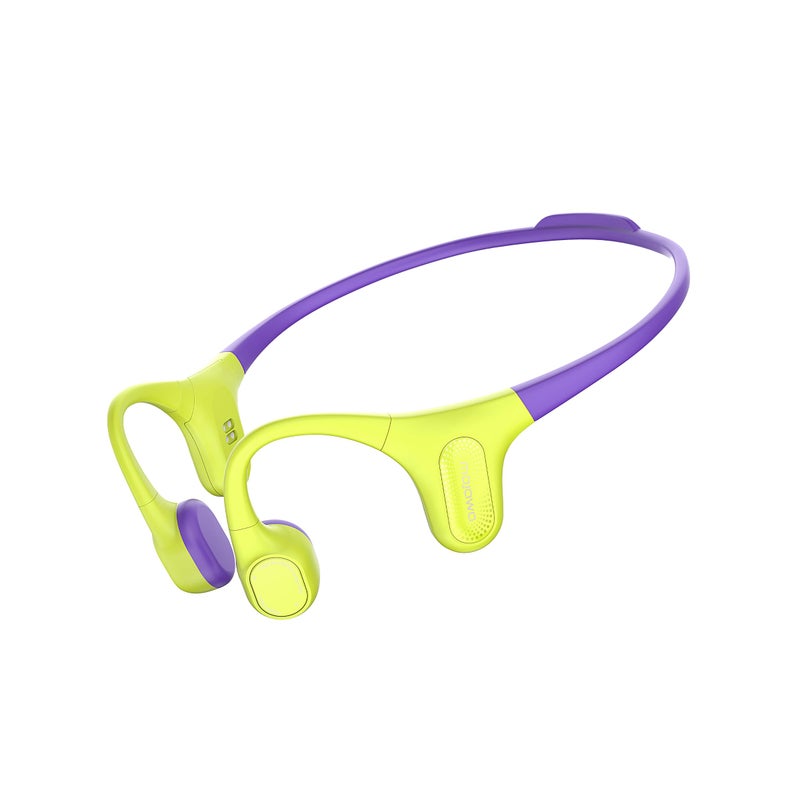 mojawa Aerra Bone Conduction Sport Headphones, IP67 Waterproof Workout Earphones, Open-Ear, Wireless Bluetooth with Mic, Secure and Comfortable for Running and Cycling, Green and Purple - Image 1