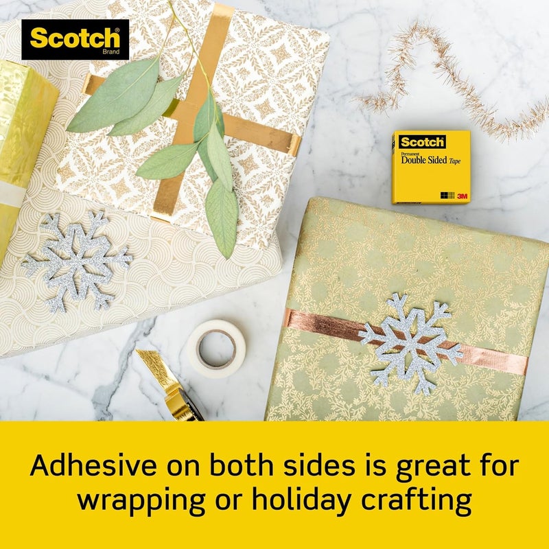 Scotch Double Sided Tape, 1/2 x 905 in (12mm x 23m), Clear, Strong Adhesive - Image 5