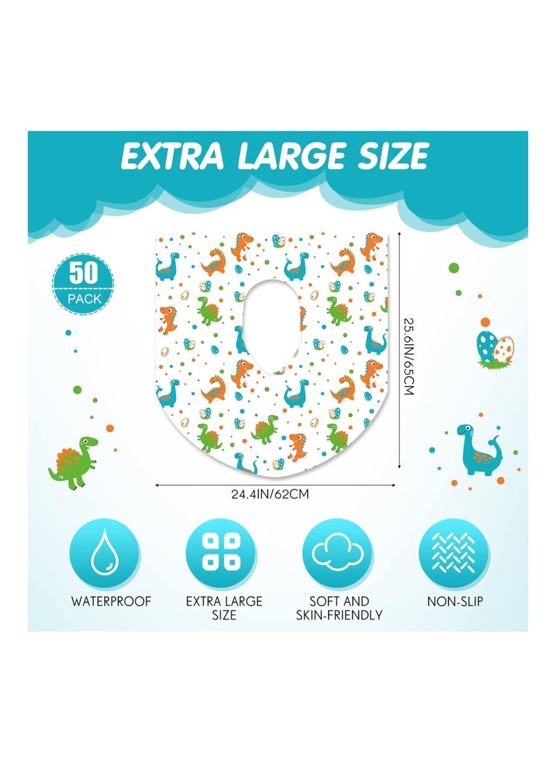 Reginary 50 Packs Disposable Toilet Seat Covers Extra Large Individually Wrapped Portable Non Slip Waterproof  - Image 3