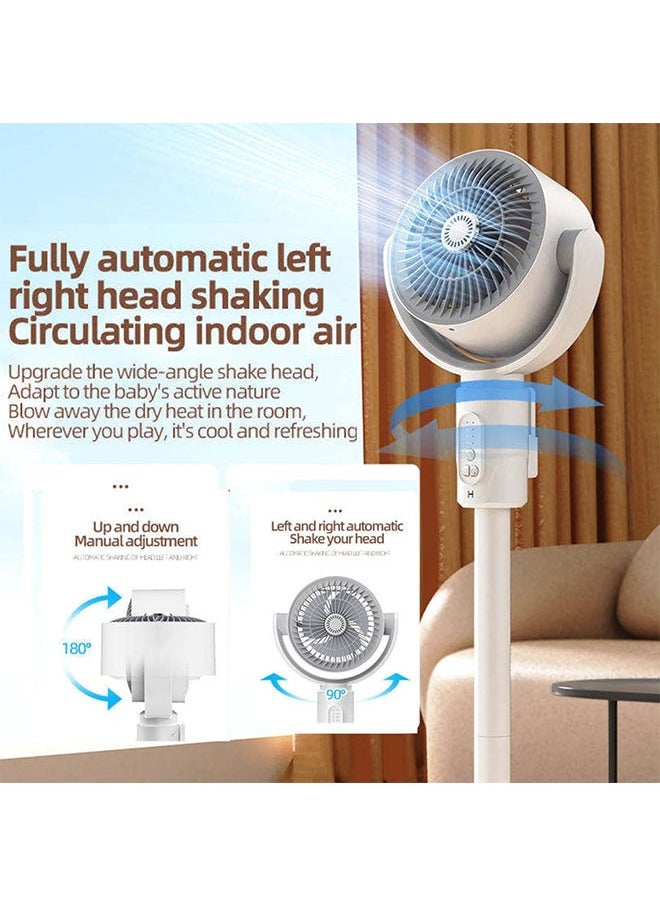 JCB CHIC Rechargeable Air Circulation Fan Floor-standing Fan, Quiet Pedestal Fans ,Oscillating Fan Adjustable Height Five-speed Wind Speed Adjustment Slient Turbo(F1)  - Image 3