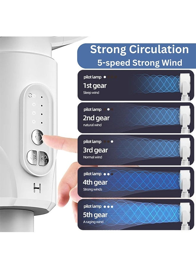 JCB CHIC Rechargeable Air Circulation Fan Floor-standing Fan, Quiet Pedestal Fans ,Oscillating Fan Adjustable Height Five-speed Wind Speed Adjustment Slient Turbo(F1)  - Image 4