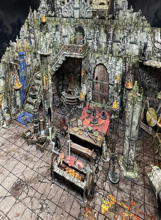 Battle Systems Fantasy Dungeon Terrain Great Hall of Khaarastad Terrain Immersive Scenery for D&D DND Maladum Pathfinder RPGs Full Color Heavy Duty Cardstock Printed Both Sides - Image 2
