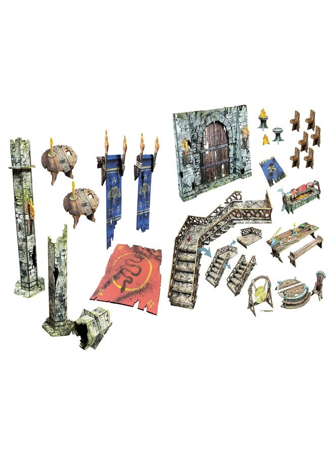 Battle Systems Fantasy Dungeon Terrain Great Hall of Khaarastad Terrain Immersive Scenery for D&D DND Maladum Pathfinder RPGs Full Color Heavy Duty Cardstock Printed Both Sides - Image 5