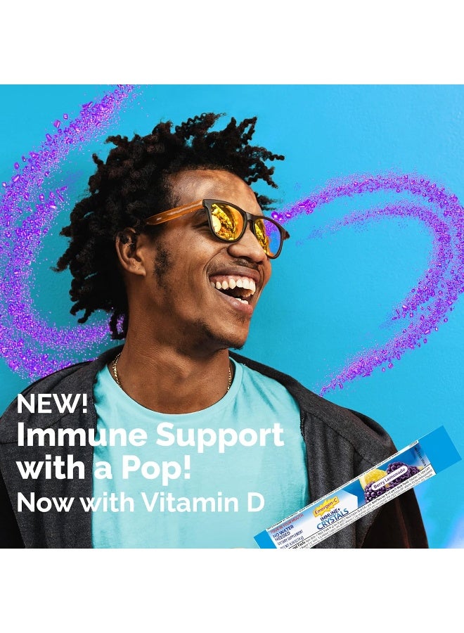 Emergen-C Immune Plus Crystals, On-The-Go Immune Support Supplement with Vitamin C, Vitamin D, B Vitamins, Zinc and Manganese, Berry Lemonade - 28 Stick Packs - Image 2
