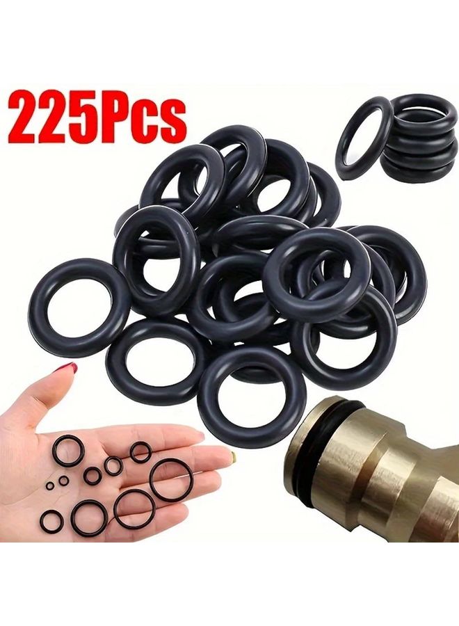 225pcs Oil Resistant O Ring Kit 18 Sizes For Pipe Automotive Mechanical Seals - Image 5