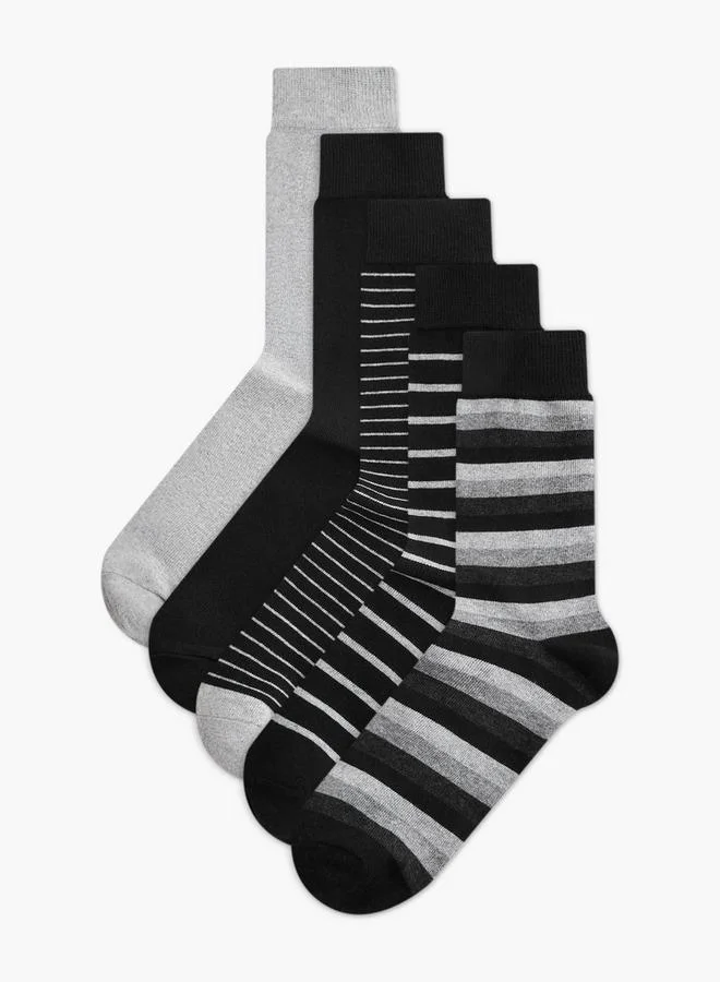 Men's Socks with Stripes - Set of 5